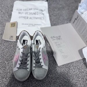 NIB😍RARE LEOPARD SKIN & PINK GOLDEN GOOSE SENEAKERS